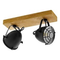 44092 EGLO GATEBECK Спот 2xE14 80Вт IP20 дерево металл черный коричневый