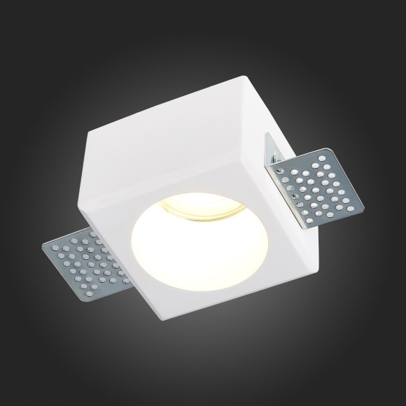 ST252.508.01 ST Luce Светильник встраиваемый, GU10,1х50W, IP20, L80xW80xH52,180-240V, из гипса белый