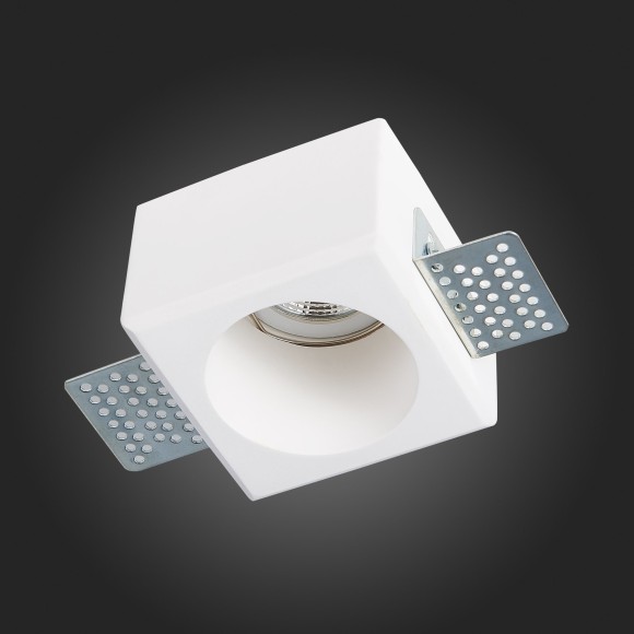ST252.508.01 ST Luce Светильник встраиваемый, GU10,1х50W, IP20, L80xW80xH52,180-240V, из гипса белый