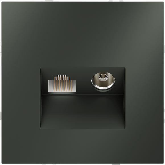 Розетка телевизионная встраиваемая VOLTUM S70 TV+RJ45 кат. 6, (титан)