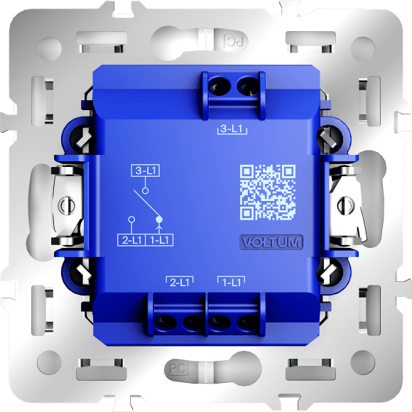 Выключатель встраиваемый VOLTUM S70 для жалюзи 10А, (белый матовый)