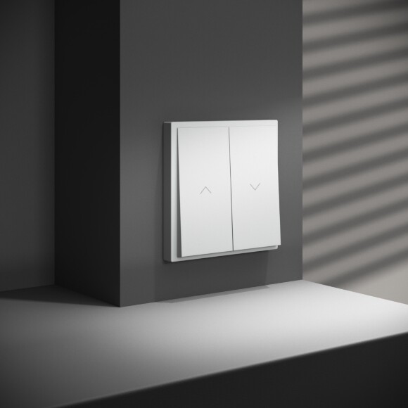 Выключатель встраиваемый VOLTUM S70 для жалюзи 10А, (белый матовый)