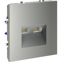 Розетка компьютерная встраиваемая VOLTUM S70 двойная RJ45+RJ45 кат.6, (сталь)