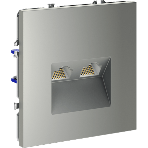 Розетка компьютерная встраиваемая VOLTUM S70 двойная RJ45+RJ45 кат.6, (сталь)