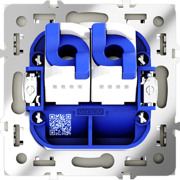 Розетка компьютерная встраиваемая VOLTUM S70 двойная RJ45+RJ45 кат.6, (сталь)