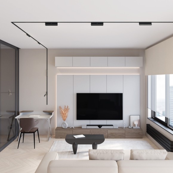 DK5368-BK Трековый магнитный светодиодный SMART (TUYA, Алиса, Bluetooth, Wi-Fi) светильник Denkirs AIR 48V CRI90+ 2700-6500К 872Лм 36° 12Вт