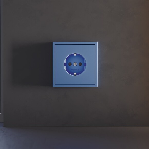 Накладка для розетки с заземлением и защитными шторками, S70 (деним)