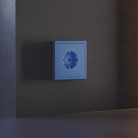 Накладка для розетки с заземлением и защитными шторками, S70 (деним)