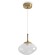 Freya Mote FR5601PL-01TR Светильник светодиодный подвесной, декоративный интерьерный подвес с металлом цвета латунь, плафон 19,5см стекло прозрачное с вкраплениями, CCT перекл. цветовой температуры на драйвере, LED 5Вт 2700;3000;4000К CRI80 360° IP20 220V