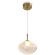 Freya Mote FR5601PL-01TR Светильник светодиодный подвесной, декоративный интерьерный подвес с металлом цвета латунь, плафон 19,5см стекло прозрачное с вкраплениями, CCT перекл. цветовой температуры на драйвере, LED 5Вт 2700;3000;4000К CRI80 360° IP20 220V