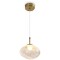 Freya Mote FR5601PL-01TR Светильник светодиодный подвесной, декоративный интерьерный подвес с металлом цвета латунь, плафон 19,5см стекло прозрачное с вкраплениями, CCT перекл. цветовой температуры на драйвере, LED 5Вт 2700;3000;4000К CRI80 360° IP20 220V