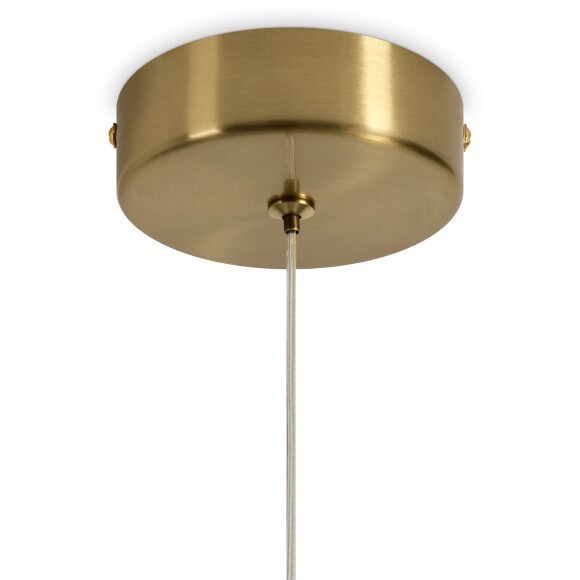 Freya Mote FR5601PL-01TR Светильник светодиодный подвесной, декоративный интерьерный подвес с металлом цвета латунь, плафон 19,5см стекло прозрачное с вкраплениями, CCT перекл. цветовой температуры на драйвере, LED 5Вт 2700;3000;4000К CRI80 360° IP20 220V