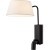 Freya Flint FR2066WL-L40B Классическое бра с LED-подсветкой, 1xE14, подсветка: 3000К, CRI 80, 200Лм, 180°, 220V, основание черный металл, белый тканевый абажур, 2 выключателя на основании, в комплекте провод в розетку