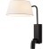 Freya Flint FR2066WL-L40B Классическое бра с LED-подсветкой, 1xE14, подсветка: 3000К, CRI 80, 200Лм, 180°, 220V, основание черный металл, белый тканевый абажур, 2 выключателя на основании, в комплекте провод в розетку