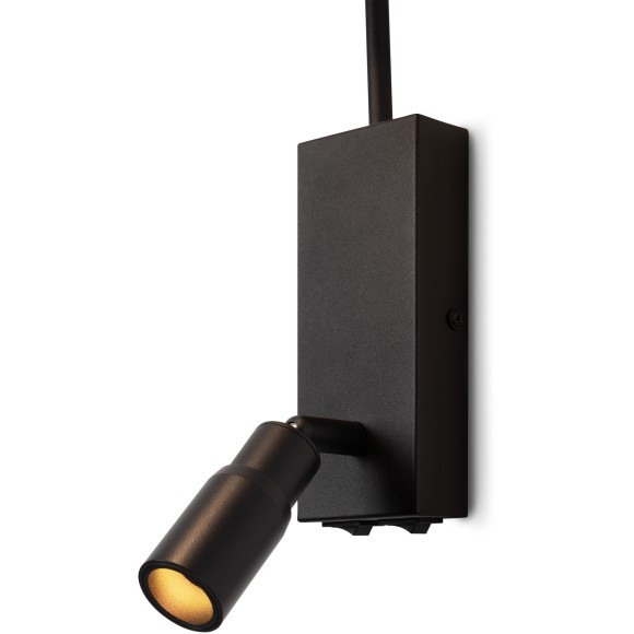 Freya Flint FR2066WL-L40B Классическое бра с LED-подсветкой, 1xE14, подсветка: 3000К, CRI 80, 200Лм, 180°, 220V, основание черный металл, белый тканевый абажур, 2 выключателя на основании, в комплекте провод в розетку