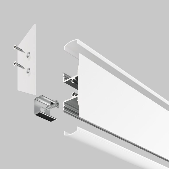 Алюминиевый профиль накладной 18x48 ALM-1848-W-2M Алюминиевый профиль накладной 18x48 ALM-1848-W-2M