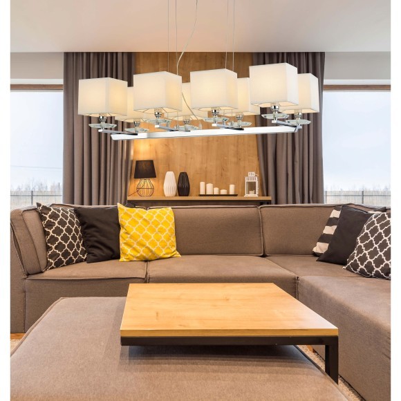 Хрустальная подвесная люстра Lumina Deco Fianelo LDP 1248-8 WT Хрустальная подвесная люстра Lumina Deco Fianelo LDP 1248-8 WT