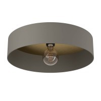 900837 DUAIA Потолочный светильник с 1 лампой E27, 40Вт, сталь/дерево, H160, Ø420, темно-серый/коричневый/матовая латунь
