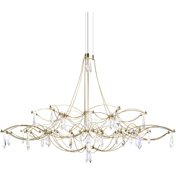 10590/1000 Gold Asfour Loft IT MIRA Подвесной светильник с LED 24 Вт, 3000 К, 2880 Лм, IP20, 12–24 В, золотое металлическое основание, прозрачный хрустальный плафон