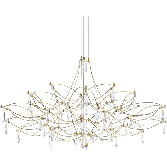 10590/1000 Gold Asfour Loft IT MIRA Подвесной светильник с LED 24 Вт, 3000 К, 2880 Лм, IP20, 12–24 В, золотое металлическое основание, прозрачный хрустальный плафон