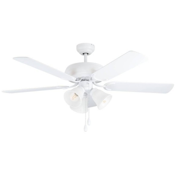 35076 Вентилятор потолочный со светильником LAS PALMAS,3X40W(Е27),H474,?1320,сталь,бел.мат./стекло, опал