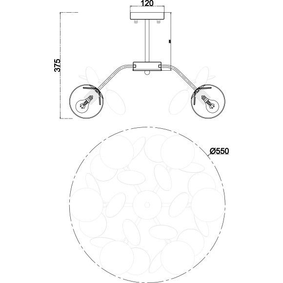 Люстра потолочная Freya FR5165PL-06S Satellite под лампы 6xE27 60W Люстра потолочная Freya FR5165PL-06S Satellite под лампы 6xE27 60W