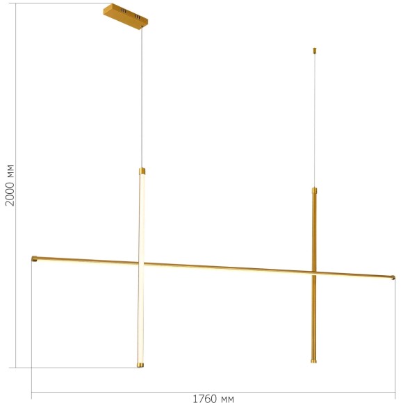 SL6207.203.50 Светильник подвесной ST-Luce Матовое золото LED 1*50W 3000K RETICO