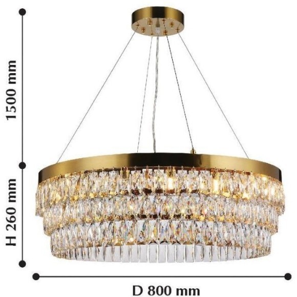 2206-16P, люстра подвесная, D800xH260/1760, 16xG9x40W, excluded 2206-16P, люстра подвесная, D800xH260/1760, 16xG9x40W, excluded