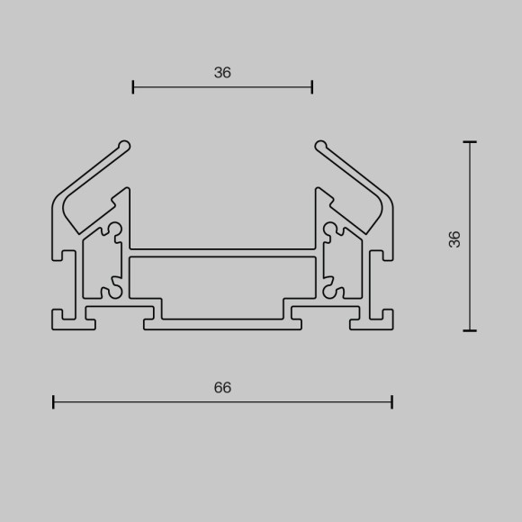 Профиль 2м для уст. 1-ф шинопроводов в гарпунный натяжной потолок Maytoni Unity TRA001MP-112S