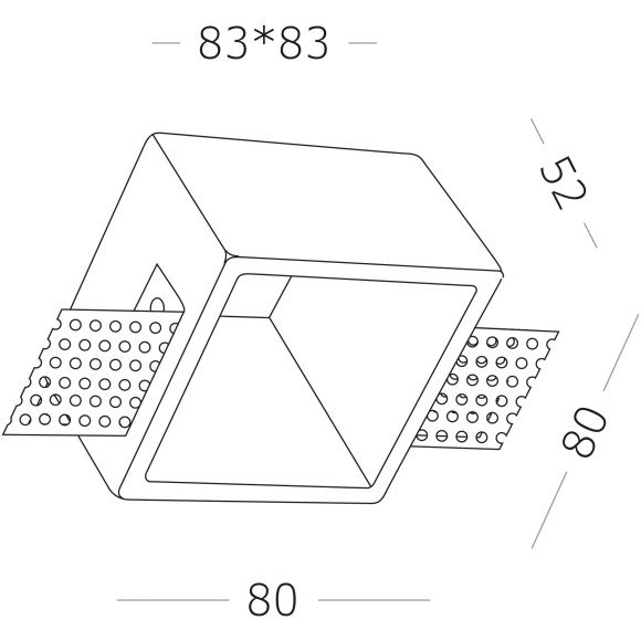 ST252.518.01 ST Luce Светильник встраиваемый, GU10,1х50W, IP20, L80xW80xH52,180-240V, из гипса белый ST252.518.01 ST Luce Светильник встраиваемый, GU10,1х50W, IP20, L80xW80xH52,180-240V, из гипса белый