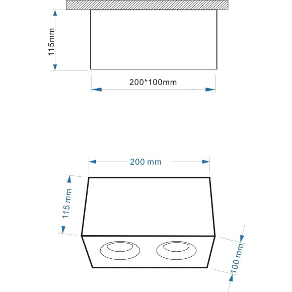 Потолочный светильник Technical C013CL-02W