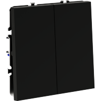 Перекрестный переключатель встраиваемый VOLTUM S70 двухклавишный 10А, (черный матовый)