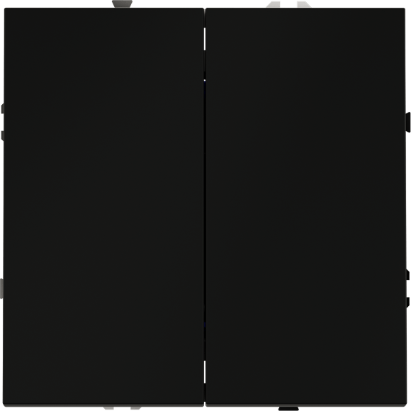 Перекрестный переключатель встраиваемый VOLTUM S70 двухклавишный 10А, (черный матовый)