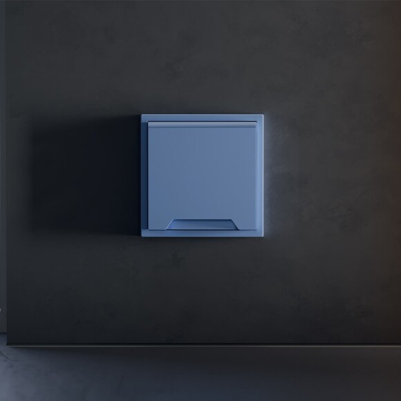 Накладка для розетки с заземлением, защитными шторками и крышкой, S70 (деним)