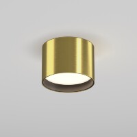 Maytoni Glare C127CL-L7W4K-BS Светильник спот потолочный светодиодный накладной, 64x90мм, металл латунь, белый матовый антибликовый рассеиватель LED SMD2835 7Вт 4000K 390Лм CRI90 120° IP44 220V светодиоды Epistar
