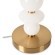 Freya Lucente FR2064TL-01BS Классический настольный светильник, лампа 1xE14 до 40 Вт, металл цвета латунь, белый тканевый абажур диаметром  28 см и стеклянный декор, выключатель на проводе в розетку
