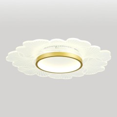 SY0437 Lussole БЕНТОН Потолочная люстра золотая с прозрачным акриловым рассеивателем, LED 19 Вт, 4000 К, 1900 Лм, IP20