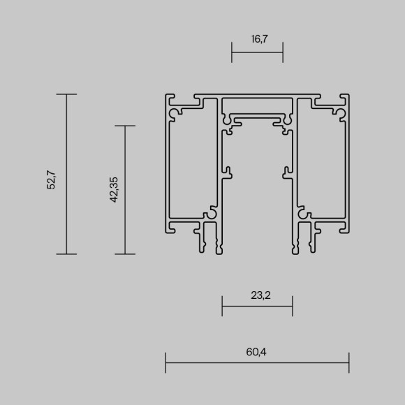 Магнитный шинопровод 2м для демпферных натяжных потолков Maytoni Slott Exility TRX034D-422W