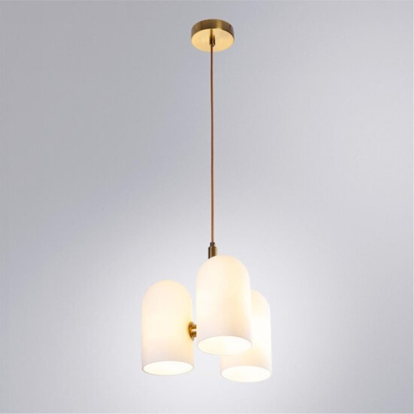 Подвесной светильник с 3 стеклянными плафонами и лампами E14 Arte Lamp CASSEL A5454SP-3PB