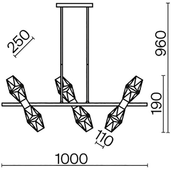 Подвесной светильник линейный Maytoni MOD325PL-06G Coctail time под лампы 6xG9 28W Подвесной светильник линейный Maytoni MOD325PL-06G Coctail time под лампы 6xG9 28W