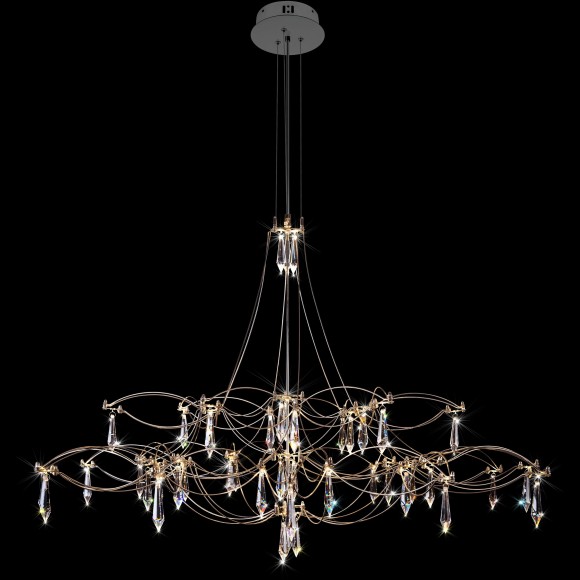 10590/1000 Silver Asfour Loft It MIRA Подвесной светильник, LED 24 Вт, 3000 К, 2880 Лм, серебряное металлическое основание, прозрачные хрустальные элементы 10590/1000 Silver Asfour Loft It MIRA Подвесной светильник, LED 24 Вт, 3000 К, 2880 Лм, серебряное металлическое основание, прозрачные хрустальные элементы