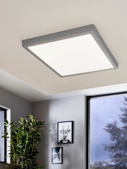 97269 Светодиодный накладной светильник FUEVA 1, 25W(LED), 2500lm, 400х400, H30, алюминий, cеребряный/