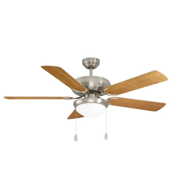 35078 Вентилятор потолочный со светильником BALLINA, 2X40W (Е27), H474, ?1320, сталь, мат.никель/стекло,белый