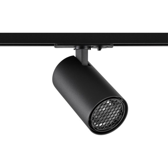 Novotech SELENE 359917 Современный трековый поворотный LED-светильник-спот направленного света для однофазной двухжильной системы BASE, 20Вт, 1264Лм, 3000К, угол 36°, CRI90, UGR19, 220В, IP20, черный алюминий, длина 137,5 мм, ширина 65 мм, высота 99 мм