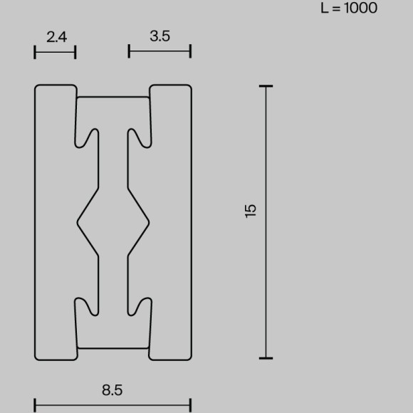 Шинопровод 1M накладной/подвесной Maytoni Flarity TRX154-111PT