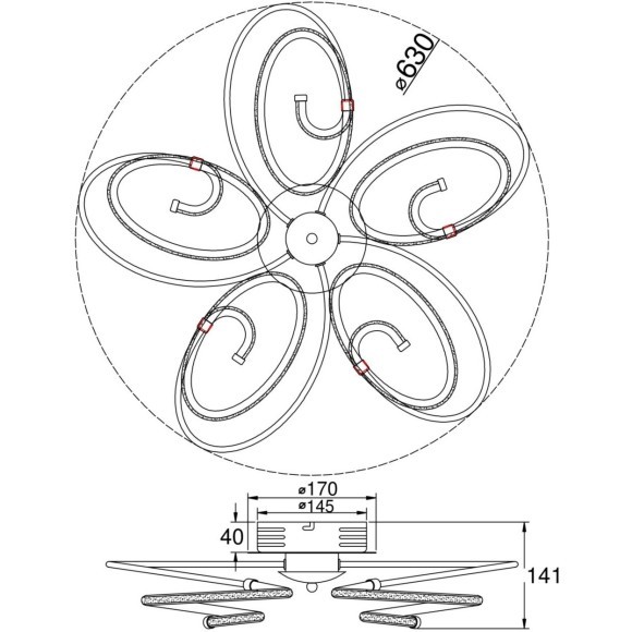 Потолочный светильник Freya FR6017CL-L60CH