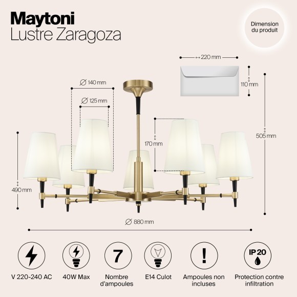 Люстра потолочная Maytoni H001CL-07BS Zaragoza под лампы 7xE14 40W