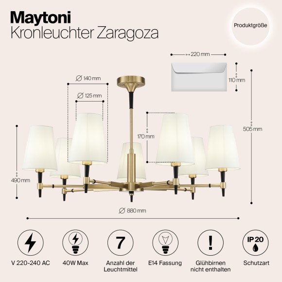 Люстра потолочная Maytoni H001CL-07BS Zaragoza под лампы 7xE14 40W