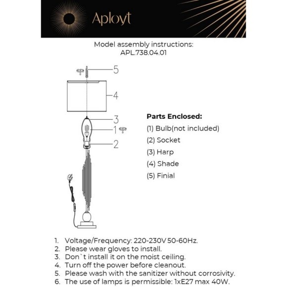Настольная лампа APL.738.04.01 Настольная лампа APL.738.04.01