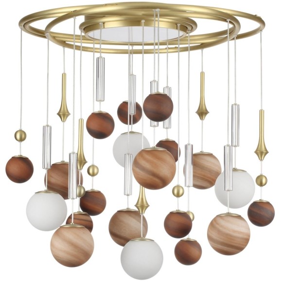 5457/21C Люстра потолочная премиум, коричневая, лампы G9 20шт (нет в компл) + LED 20W 2500K 1850лм ODEON LIGHT EXCLUSIVE CALLISTO